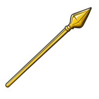 Golden spear illustration with a sharp pointed tip transparent png
