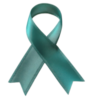 Teal awareness ribbon symbolizing support and hope transparent png
