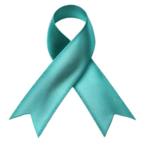 Teal ribbon for awareness and support transparent png