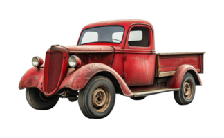 Red pickup truck on white background transparent png