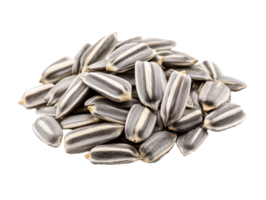 Sunflower seeds piled on a clean white surface transparent png