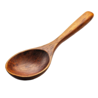 Wooden spoon resting on a surface in soft lighting transparent png