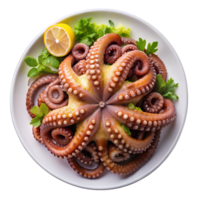 Octopus with herbs and lemon png
