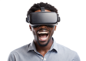 Man enjoys VR indoors png