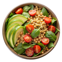 Fresh salad with spinach, tomatoes, and cucumbers png