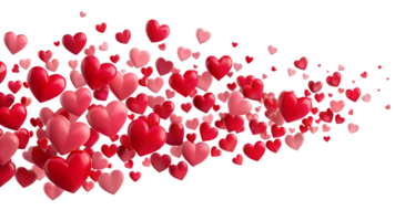 Colorful hearts floating in a dreamy atmosphere png