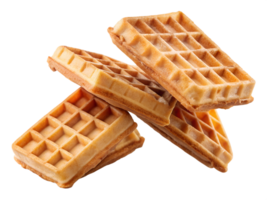 Stacked golden waffles for breakfast png
