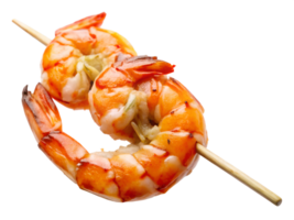 Grilled shrimp skewers ready for a summer barbecue png
