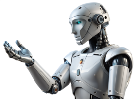 Futuristic robot with advanced interaction png