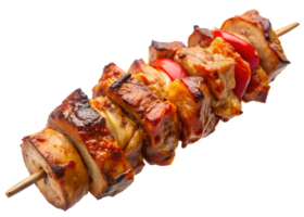 Chicken skewers with peppers onion png