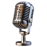 Vintage mic on stand capturing sound png