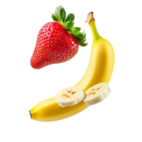 Fresh fruit mix with banana and strawberry png