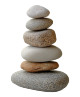 A balanced stack of smooth stones in neutral tones png
