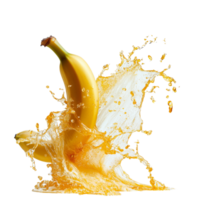 Bananas in juice on white background png