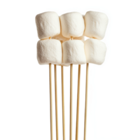 Skewered marshmallows ready for roasting over fire png