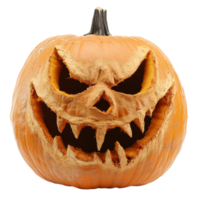 Spooky pumpkin with sharp teeth for Halloween png