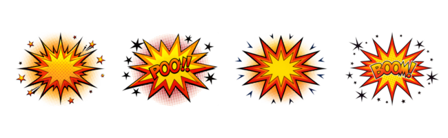 Colorful comic style explosion graphics for use png