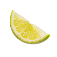 Fresh lemon wedge on a white background png