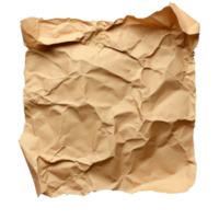 Crumpled brown paper sheet lying on a flat surface png