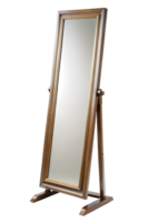 Full length wooden mirror in an elegant setting png