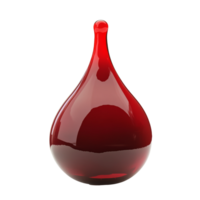 Elegant glass droplet vase in deep red color png