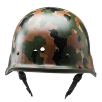 Military helmet with camouflage pattern on display png