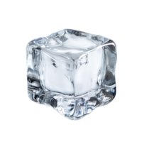A clear ice cube resting on a smooth surface png