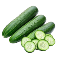 Neatly sliced cucumbers on a table png