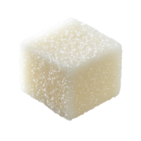A sugar cube resting on a white surface png
