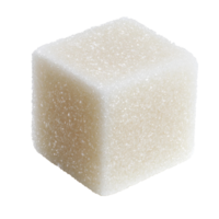 Single white sugar cube on a clean surface png