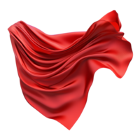 Graceful red fabric waving in the air png