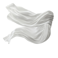 Flowing white fabric draped elegantly in the wind png