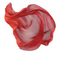 Red fabric flows dynamically on white png
