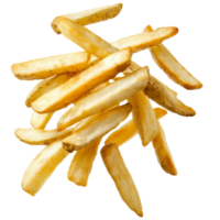 Crispy golden fries stacked enticingly png