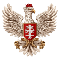 Artistic eagle emblem with shield png