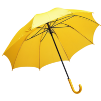 Bright yellow umbrella resting on a white surface png