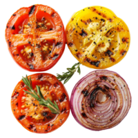Vibrant, flavorful grilled vegetables png