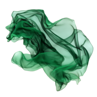 Flowing green fabric creating a sense of movement png
