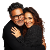 Happy couple embracing and smiling png