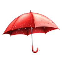 Red umbrella with raindrops on a rainy day png