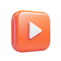 Play button icon designed in vibrant orange color png