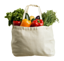 Fresh vegetables in a reusable shopping bag png