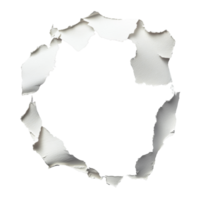 Torn paper reveals empty space in a circular shape png