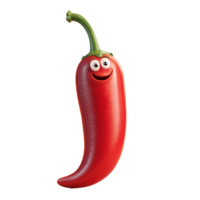 Happy red chili pepper with a smiling face png