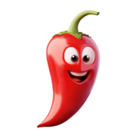 Happy red chili pepper character with a smile png