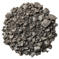 Raw construction aggregate in a heap on a surface png
