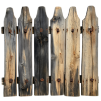 Wooden fence panels showing wear and weathering png