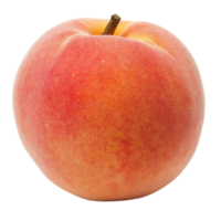 Fresh peach resting on a clean white surface png