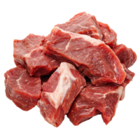Fresh cuts of beef on a white background png