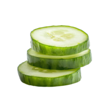 Neatly arranged cucumber slices on white png